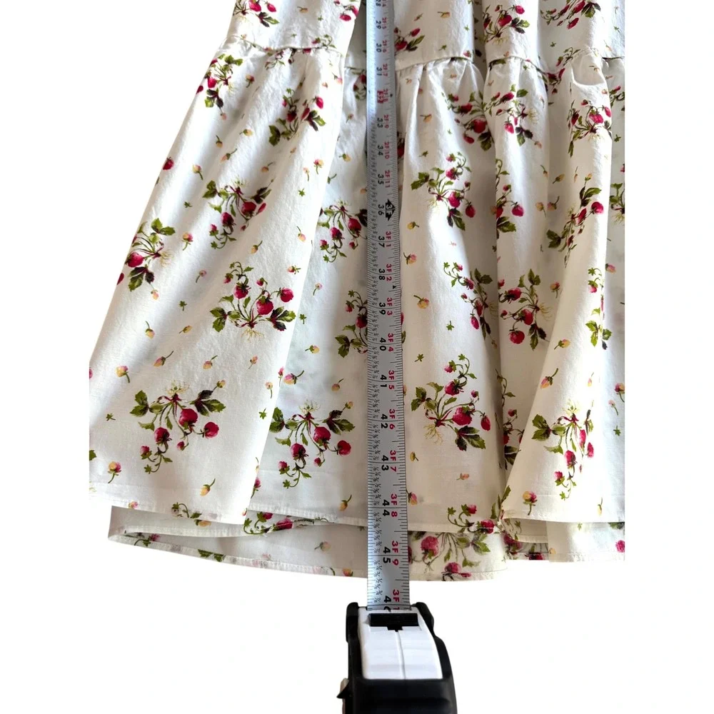 J.Crew Tie Shoulder Smocked Floral Midi Dress S Cottagecore Coquette Preppy